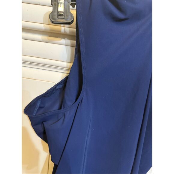 ALIX NYC Women's Crew Neck Cold Shoulder Long Sleeve Top Navy Blue Large - Picture 3 of 13